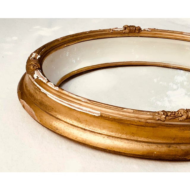 Traditional Magnificent French Empire Style Gilt Wood Oval Shadowbox Portrait Frame - The Shabbiest of Chic Elegance For Sale - Image 3 of 12