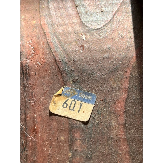 Brown Mid 20th Century Vintage Handcrafted Brutalist Wooden Tripod Stool For Sale - Image 8 of 10