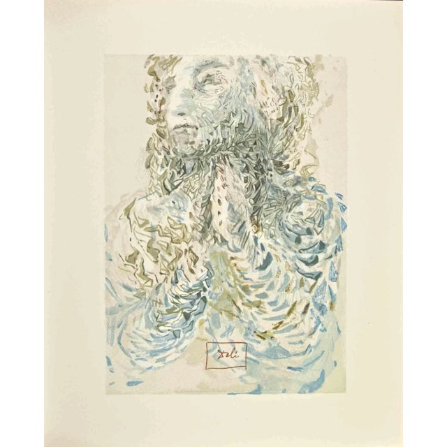 Modern Salvador Dali, Cacciaguida Sees Dante’s Exile in God, Woodcut, 1963 For Sale - Image 3 of 3
