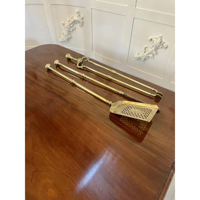 Metal George III Brass Fire Irons, 1800, Set of 3 For Sale - Image 7 of 8