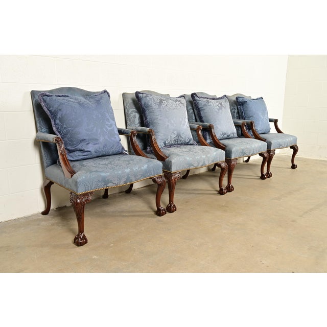 Kittinger Chippendale Carved Mahogany Open Arm Library Chair For Sale - Image 15 of 18