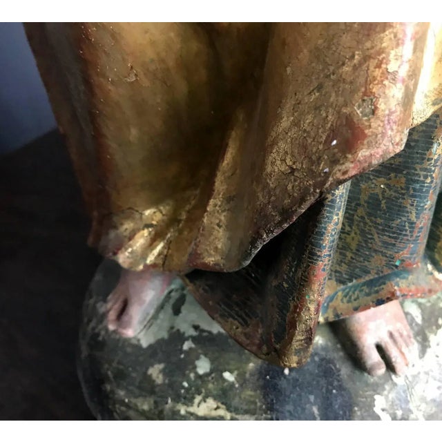 Spanish Colonial Antique Santo Figure For Sale - Image 9 of 11