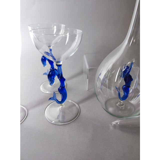 Liqueur Set Glasses and Carafe from Lauscha, 1950s, Set of 6 For Sale - Image 11 of 16