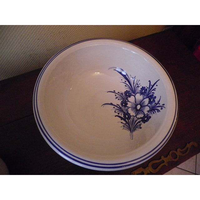 Vintage Wash Pitcher and Basin in Glazed Ceramic, France, 1940s, Set of 2 For Sale - Image 9 of 14