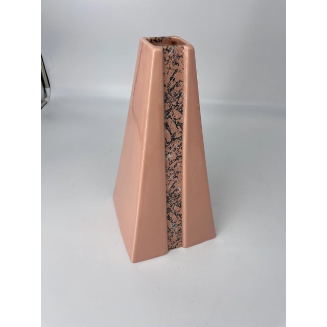 Pink Haeger Pink With Faux Marble Obelisk Vase For Sale - Image 8 of 8
