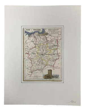 Map of the French Department of Ille-Et-Vilaine after Charles V. Monin, 1840s