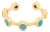 Minimalist Turquoise Stone & Gold Stackable Adjustable Ring, Size 4 For Sale