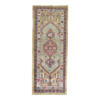 Early 20th Century Zabihi Collection Camel Persian Serab Small Runner - 3'4" x 7'10" For Sale