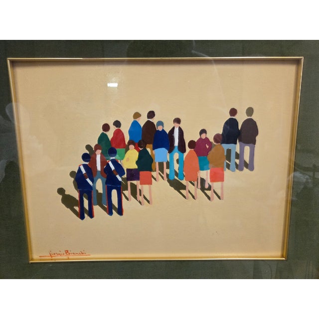 Giorgio Bianchi, Composition of Figures, 1970s, Oil on Canvas, Framed For Sale - Image 6 of 13