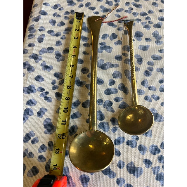 Brass 1970s Solid Brass, Antique Hanging Decorative Spoons For Sale - Image 8 of 9