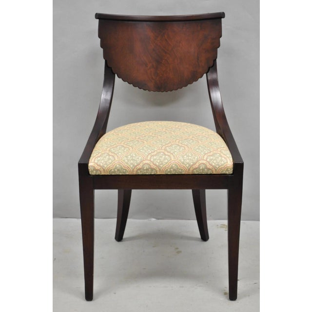 Pietro Consagra Late 20th Century Attributed to Pietro Constantini Italian Regency Mahogany Klismos Dining Chairs - Set of 4 For Sale - Image 4 of 15
