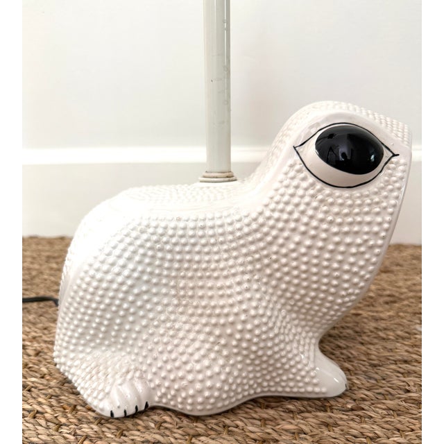 Ceramic Mid 20th Century Italian Jean Rogers Style Hobnail Frog Lamp For Sale - Image 7 of 12