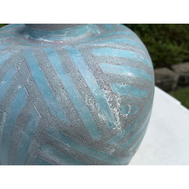 Vintage Handcrafted Geometric Table Lamp + Shade For Sale - Image 9 of 12