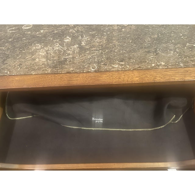 Henredon Credenza With Marble Top – Mid-Century Modern For Sale - Image 11 of 12