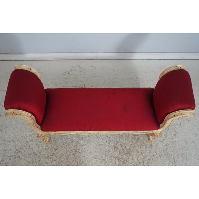French Pama French Louis XV Style Upholstered Window Bench For Sale - Image 3 of 14