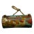 Miniature Hand-Painted Terracotta Roof Tile - Latin American Village Scene For Sale