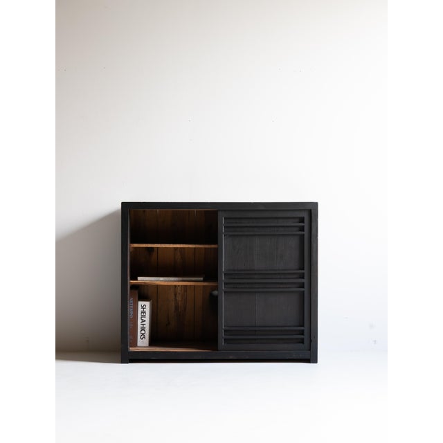 Wood Japanese Antique Wabi Sabi Black Tansu 1860s-1900s / Chests Cabinet For Sale - Image 7 of 15