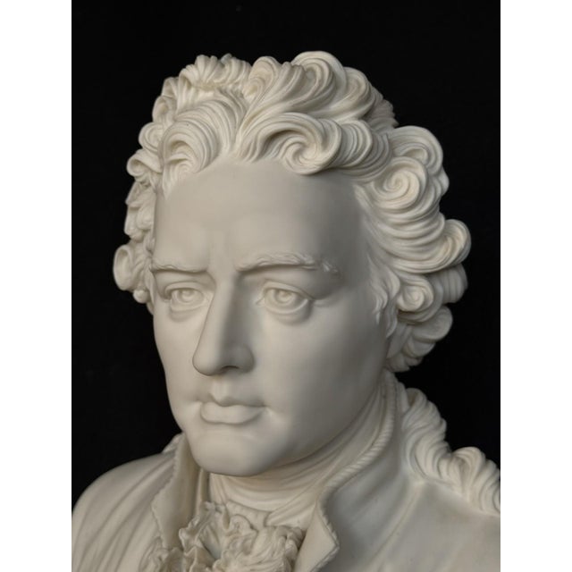 Rare Large Antique Parian Johanne Wolfgang Von Goethe R & L Portrait Bisque Bust For Sale - Image 12 of 17