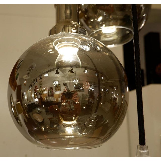 Modern Sculptural Hanging Lamp in Glass and Metal For Sale - Image 4 of 12