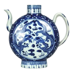 Large 18th Century Chinese Porcelain Teapot With Qianlong Mark on the Bottom