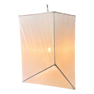 1990s Mid-Century Modern Isamu Noguchi Inspired Geometric Linen Pendant Lantern, 6 Available For Sale