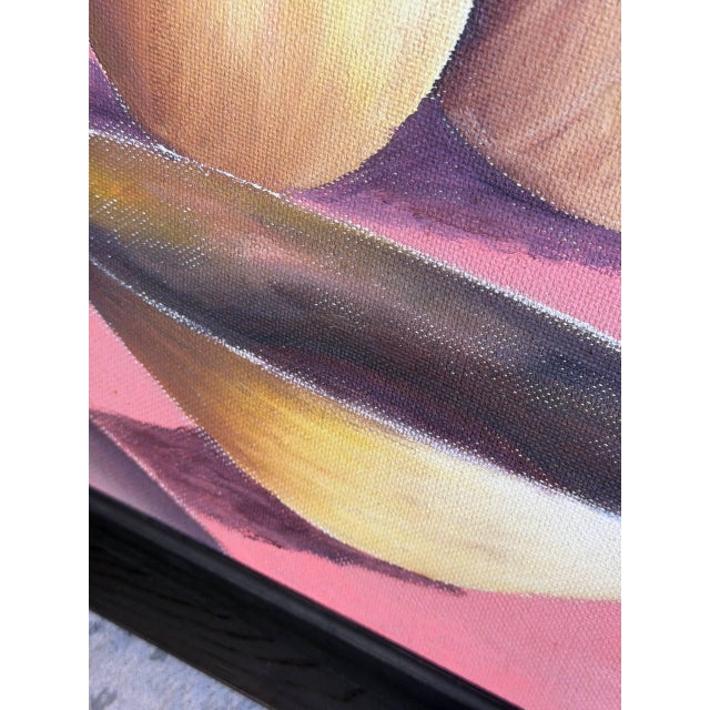 Mid-Century Modern Still Life Canvas Painting With Plate Mid-Century Modern Vintage For Sale - Image 3 of 10