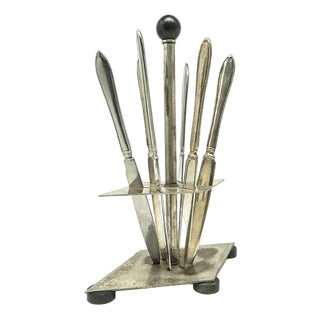 Art Deco Knife Stand from WMF, Germany, 1930s, Set of 7 For Sale
