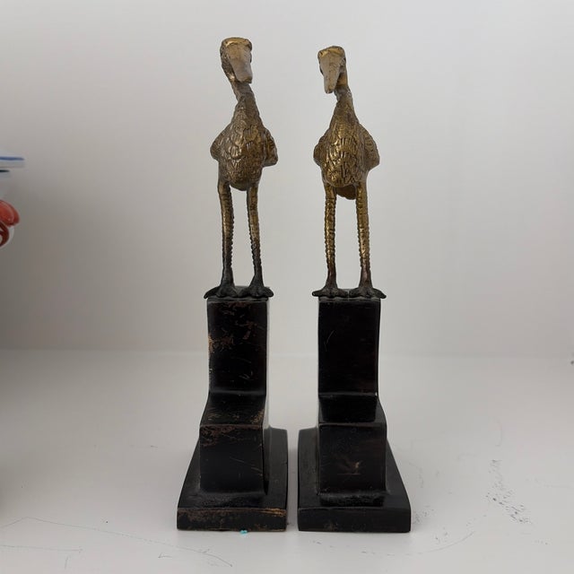 Metal 1930’s Brass Pelican Bookends - Set of 2 For Sale - Image 7 of 10