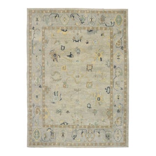 Turkish Oushak Rug, 10'01 X 13'10 For Sale