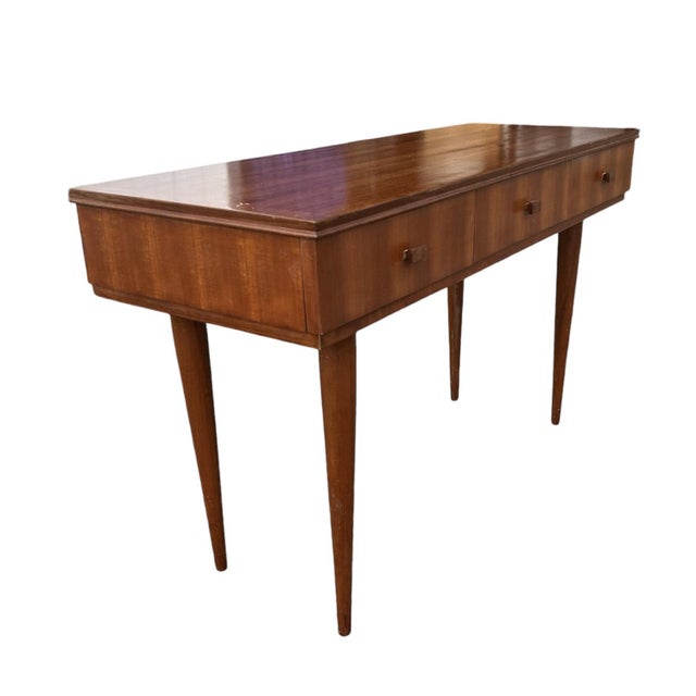Brown Teak Console by Gaston Poisson For Sale - Image 8 of 16