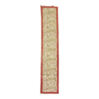 Vintage Ivory Floral Narrow Turkish - 2'2" x 10'8" For Sale