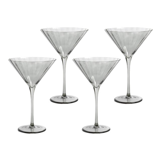 Malden Optic Martini Glasses - Smoke, Set of 4 For Sale