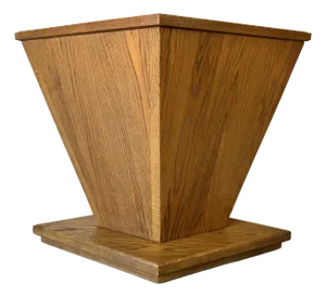 Vintage Postmodern Geometric Wood Dining Table Base