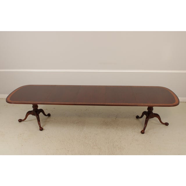Ethan Allen Banded Mahogany Clawfoot Dining Room Table For Sale - Image 14 of 18