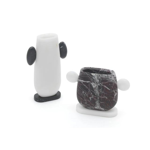 Modern Contemporary Handcrafted Vase in Italian Marble by Matteo Cibic For Sale - Image 3 of 6