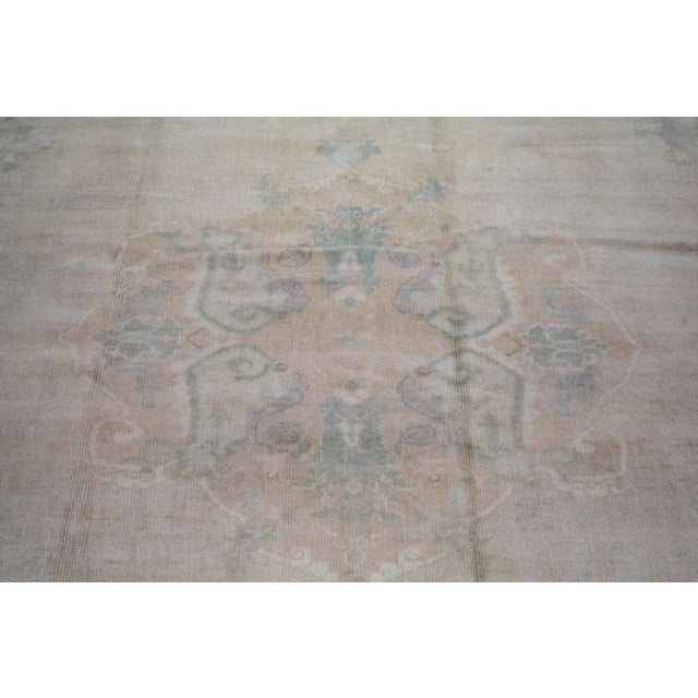 1970s Vintage Turkish Oushak Hand Knotted Wool Rug, 4'9"x7'8" For Sale - Image 5 of 6