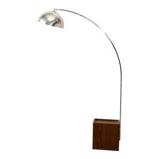 1960s Mid Century Modern Petite Chrome Arc Floor Lamp by Nova of Califonia For Sale