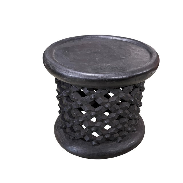 Vintage Lg Tribal Nobility Bamileke Spider Stool/Table Cameroon 17" H For Sale In New York - Image 6 of 7