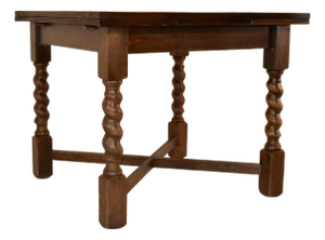 Circa 1900 English Oak Table With Two Draw-Leaves