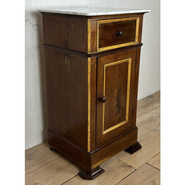 Spanish Wooden Nightstands with Marble Tops, 1930s, Set of 2 For Sale - Image 9 of 16