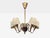 1950s Swedish Modern, Five Arm Chandelier, Patinated Brass For Sale - Image 4 of 13