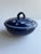 Handmade Blue Pottery Bowl with Lid, Bowl is dark blue, handle with lid had swirl details. A beautiful piece of your...