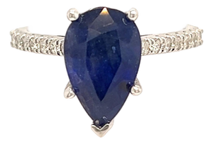Sapphire Diamond Ring Size 6.5 14k Gold 3.31 TCW Certified