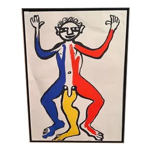 Alexander Calder Vintage " Man" Lithograph 1970's