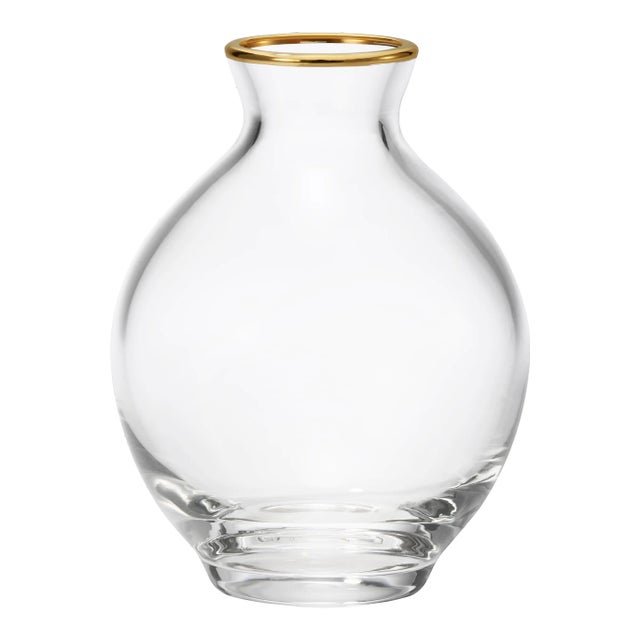 AERIN Sancia Plum Glass Vase, Clear For Sale