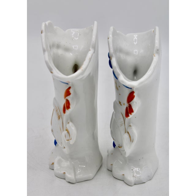 White Antique Art Nouveau French White Ceramic Bud Vases For Sale - Image 8 of 10