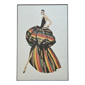 1980s Vintage Valentino Evening Dress Fashion Design Print, Matted