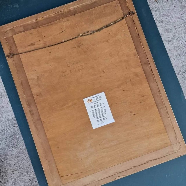 Louis Busiere, Henry Thomson, Summer, 1936, Antiqued Glass & Wood & Paper, Framed For Sale - Image 9 of 11