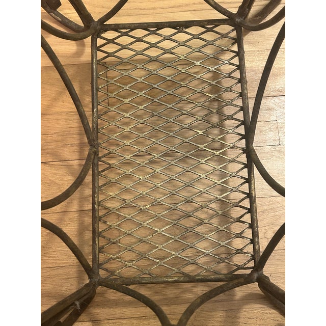 Vintage Mid-Century French Style Wrought Iron Scroll Magazine Rack For Sale - Image 9 of 10