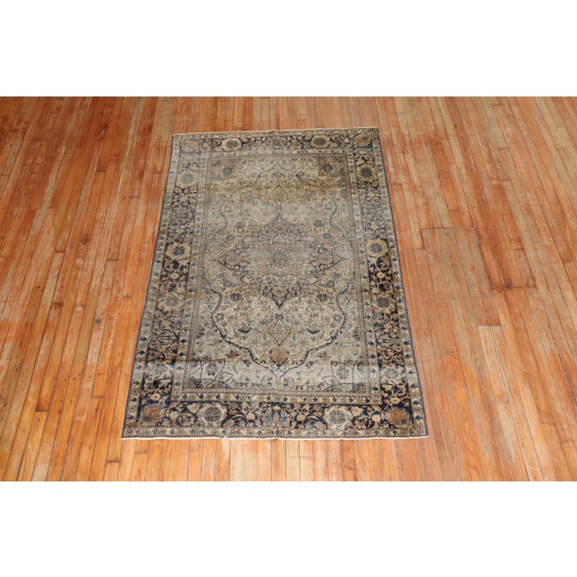 Persian 19th Century Antique Mohtasham Kashan Rug - 4'3" x 6'10" For Sale - Image 3 of 11